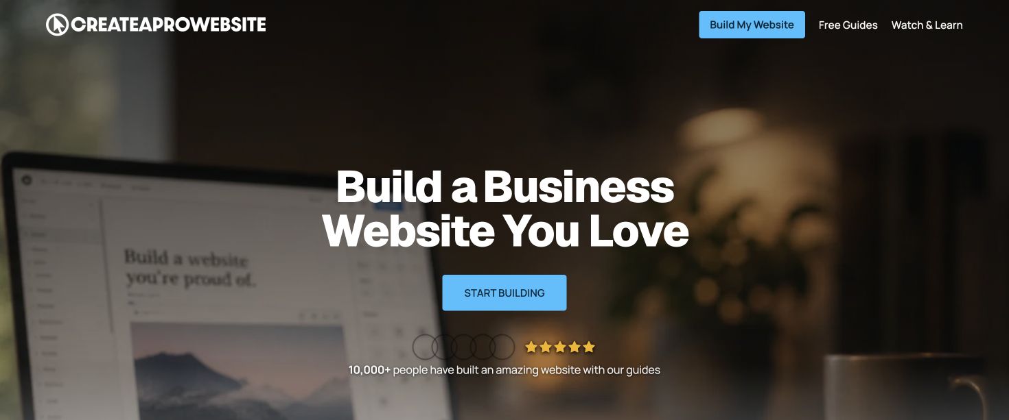 Create a Pro Website homepage