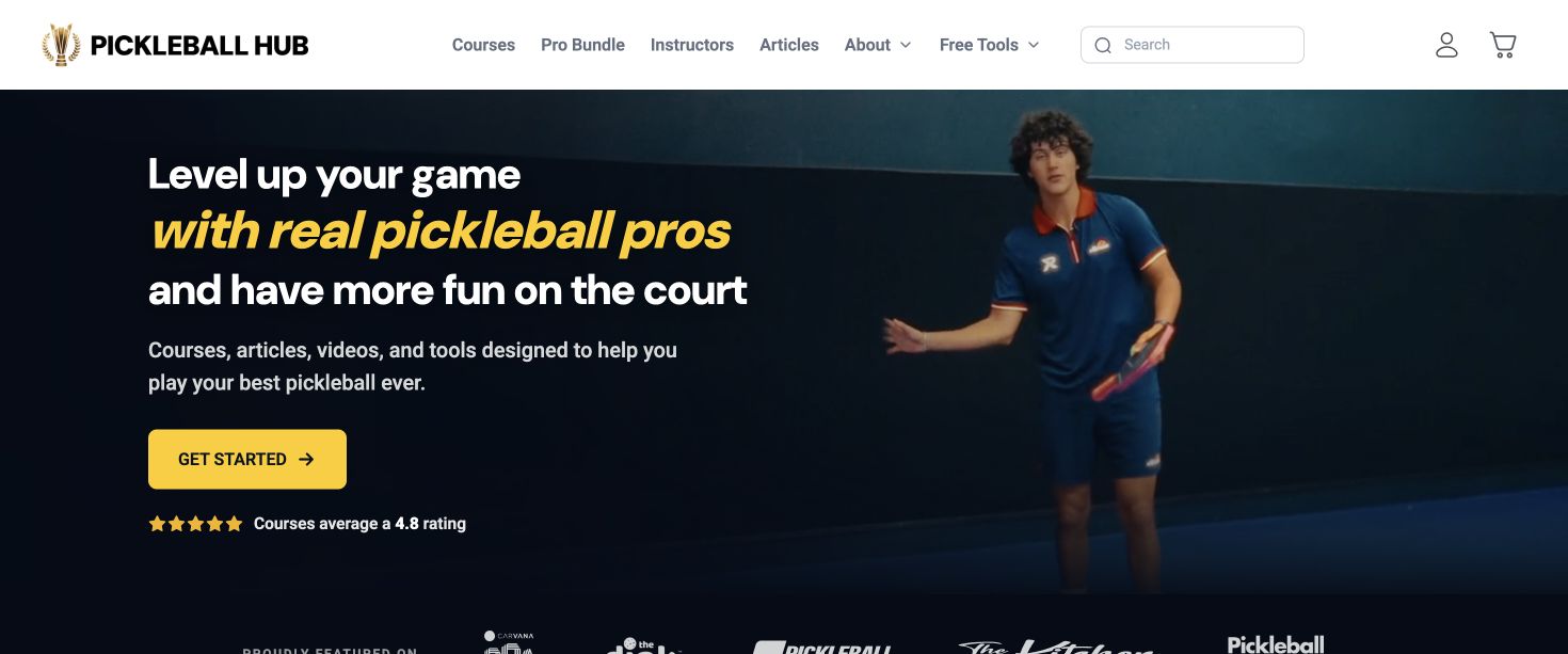 Pickleball Hub homepage