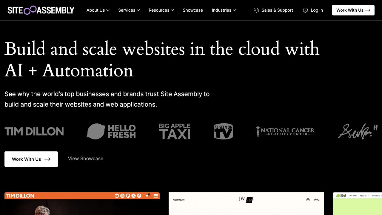 Site Assembly homepage