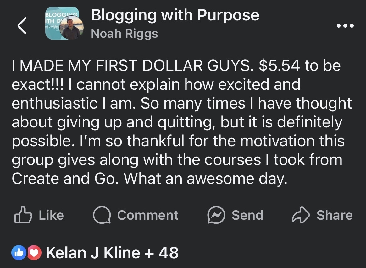 First Dollars Milestone