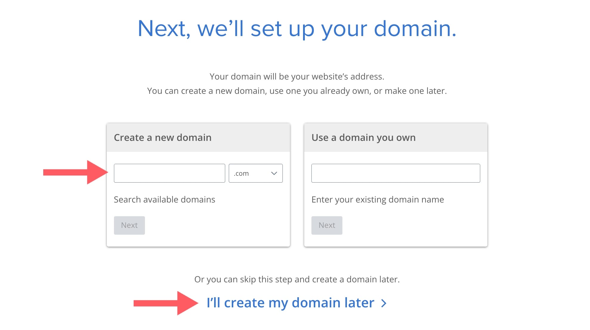 Bluehost set up domain to start a blog