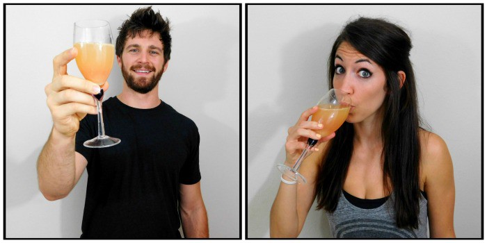 alex and lauren drinking mimosas