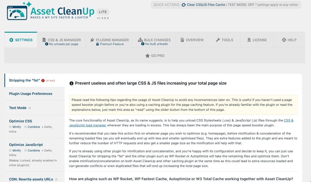 Asset CleanUp settings screenshot
