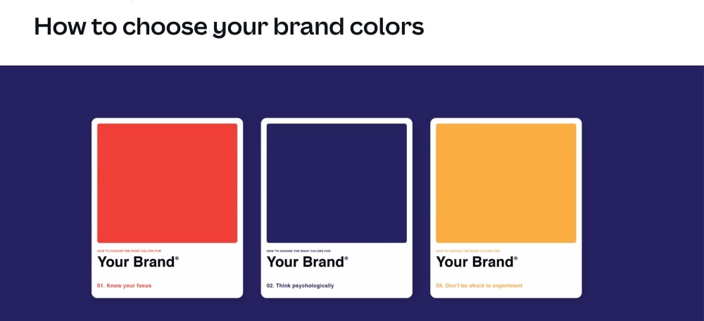 choosing brand colors screenshot from Canva