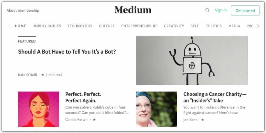 medium free blogging platform