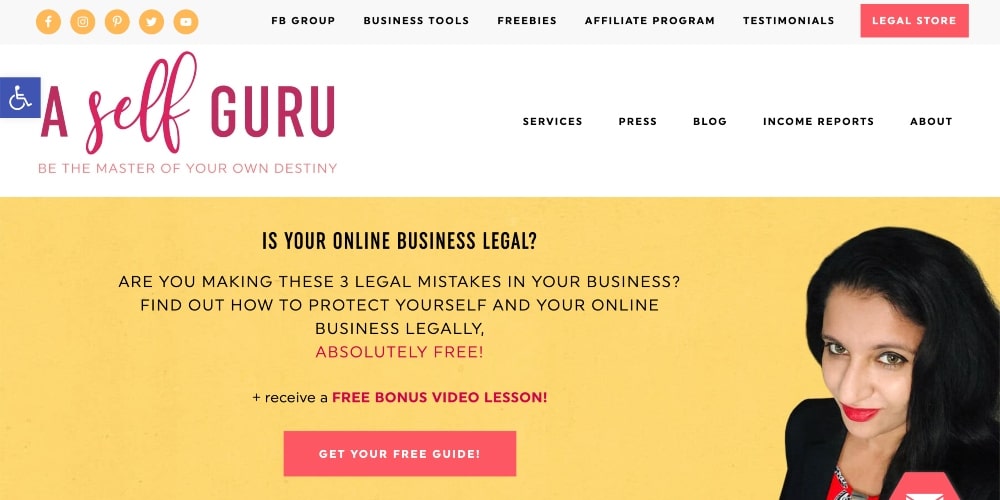 A Self Guru website screenshot