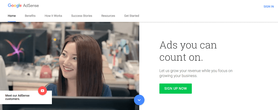 get started with google adsense