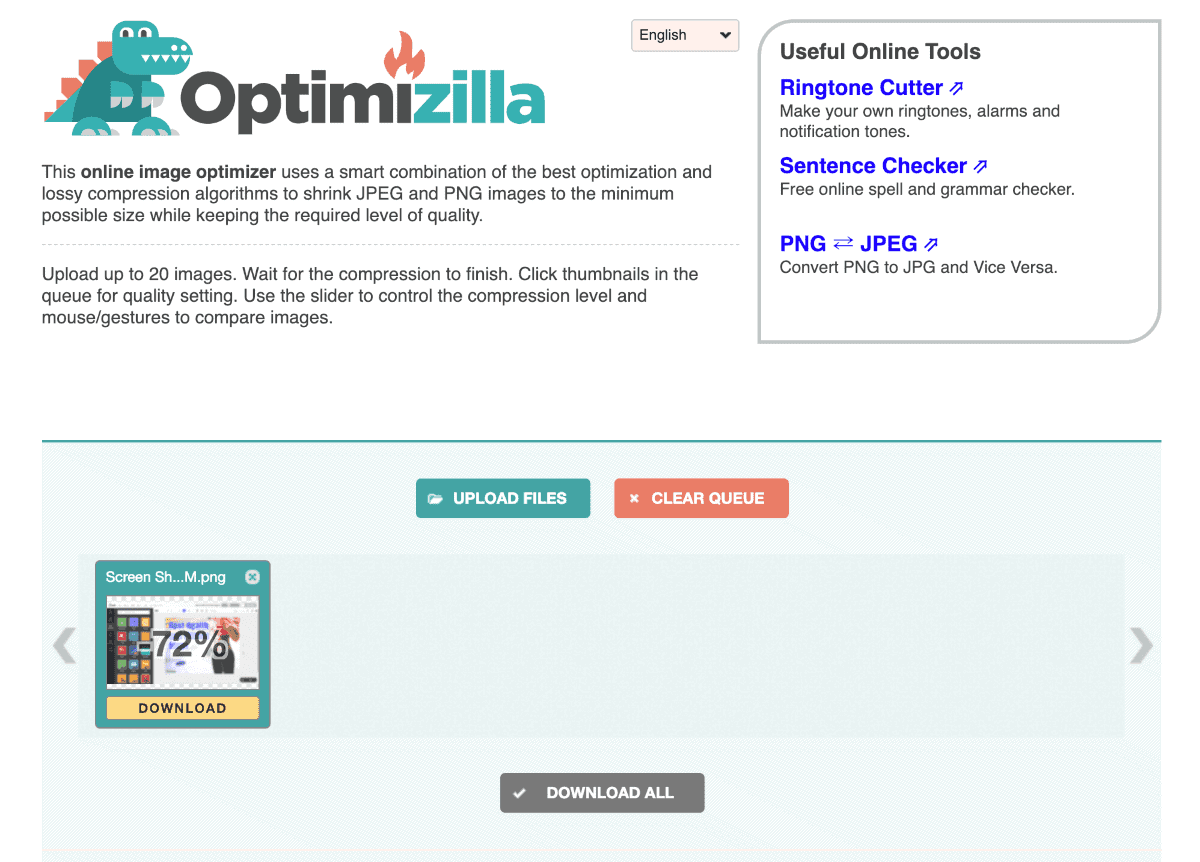 optimizilla image compression tool