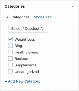 blogging categories