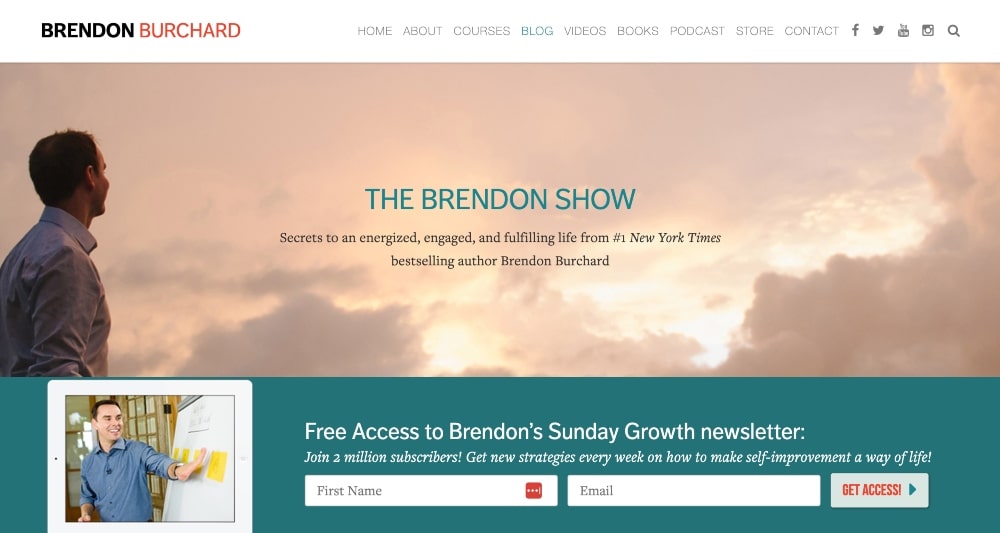 Brendan Burchard website screenshot