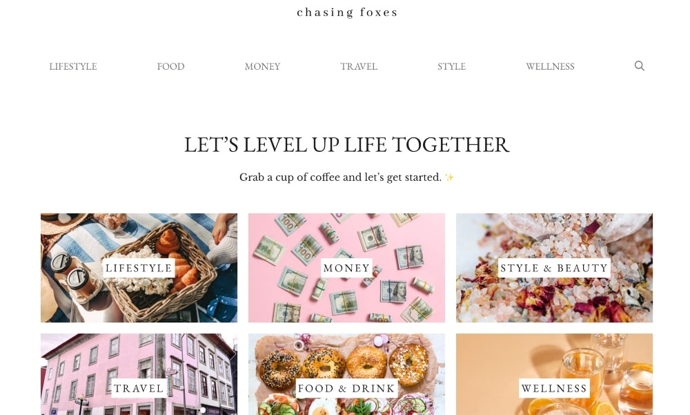 Chasing Foxes website screenshot