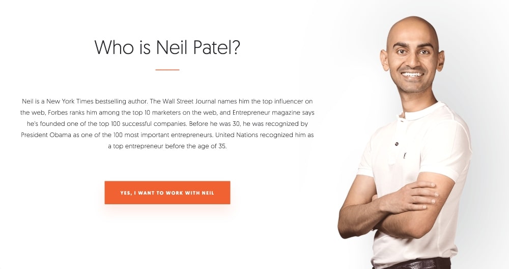 Neil Patel website screenshot
