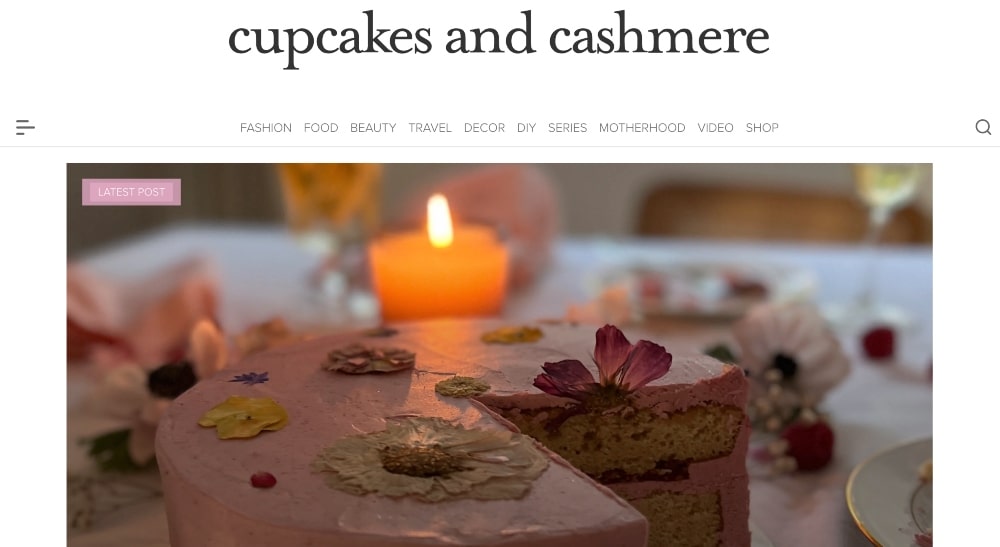 Cupcakes and Cashmere website screenshot