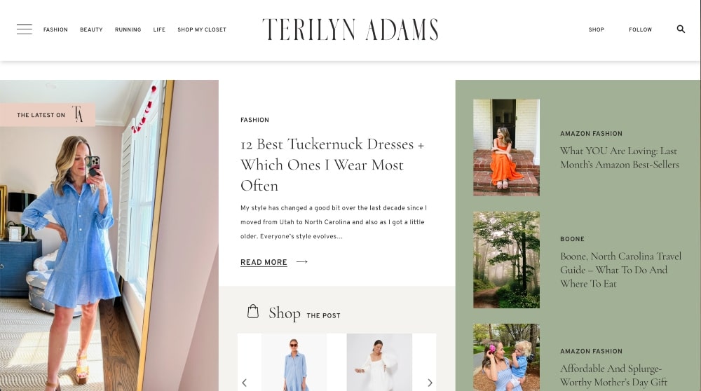 Terilyn Adams website screenshot