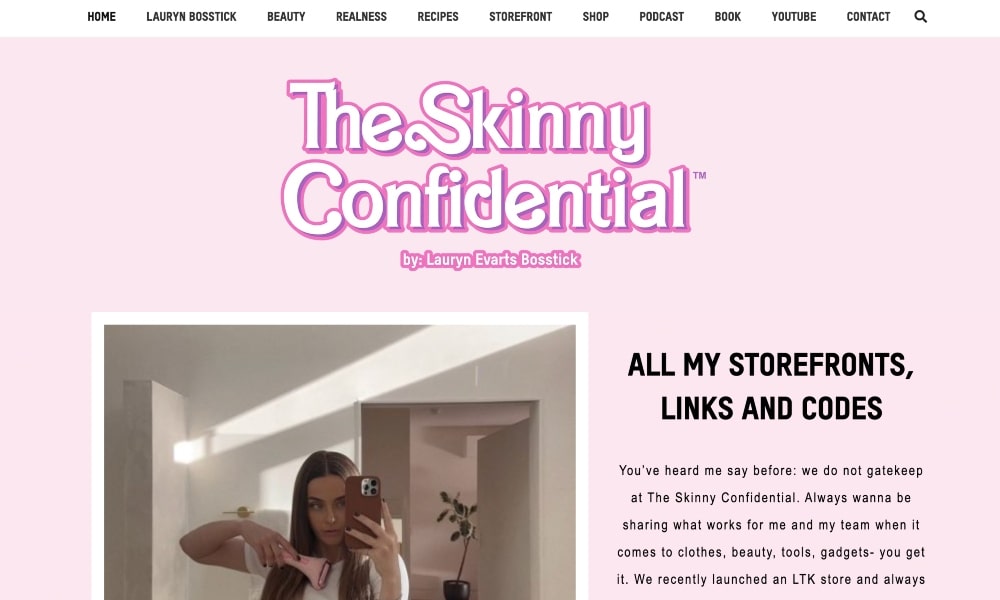 The Skinny Confidential website screenshot