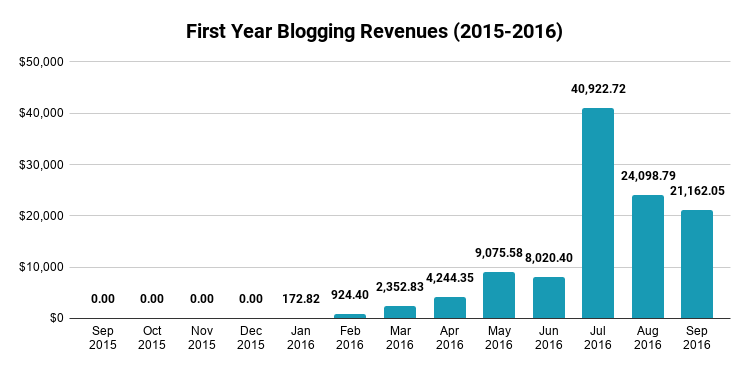 første året blogging inntekter