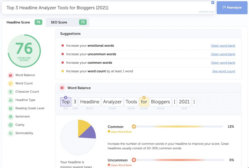 coschedule headline analyzer tool