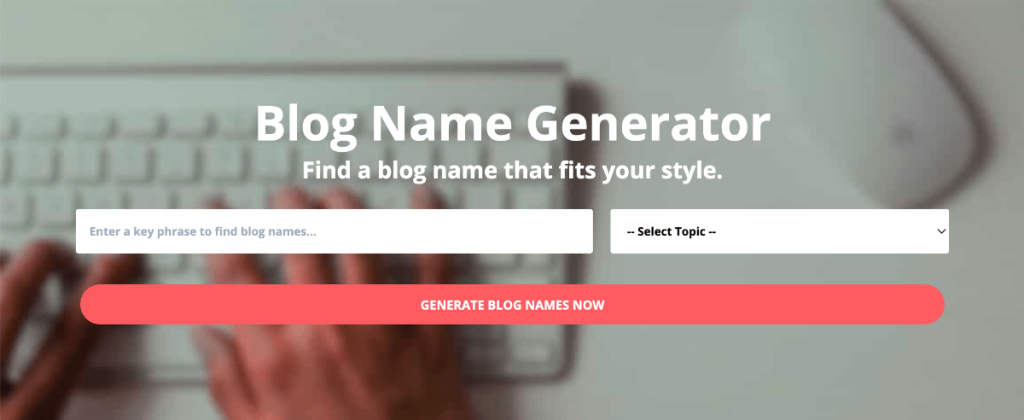 create and go blog name generator