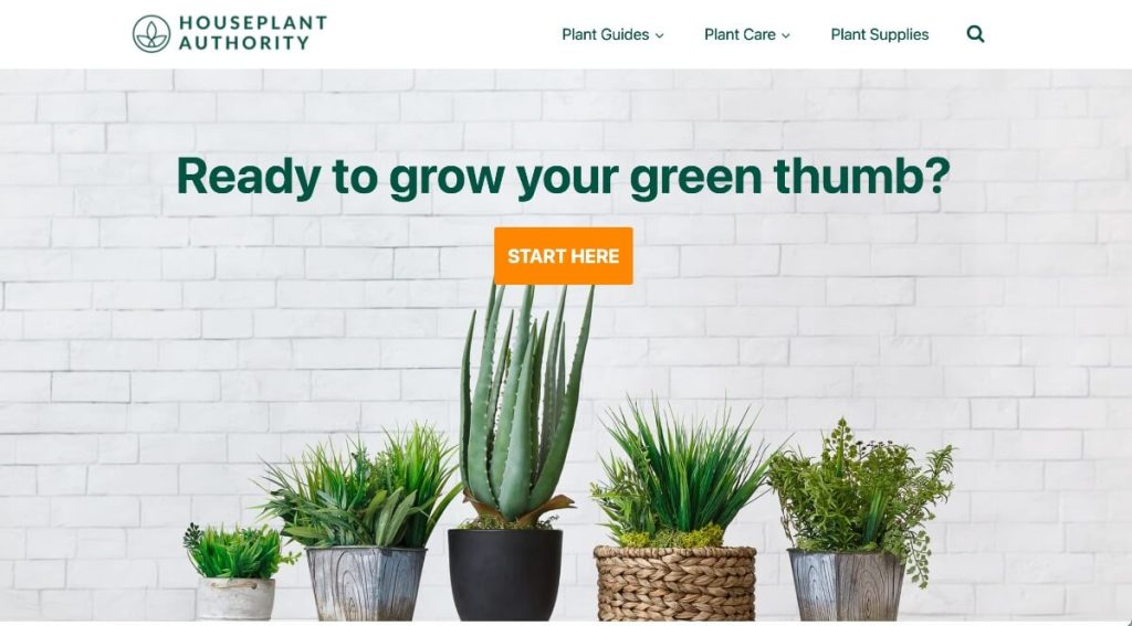 Houseplant authority website screenshot
