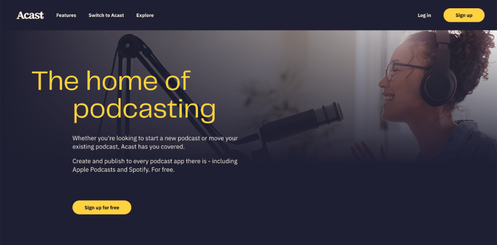 acast podcast hosting screenshot