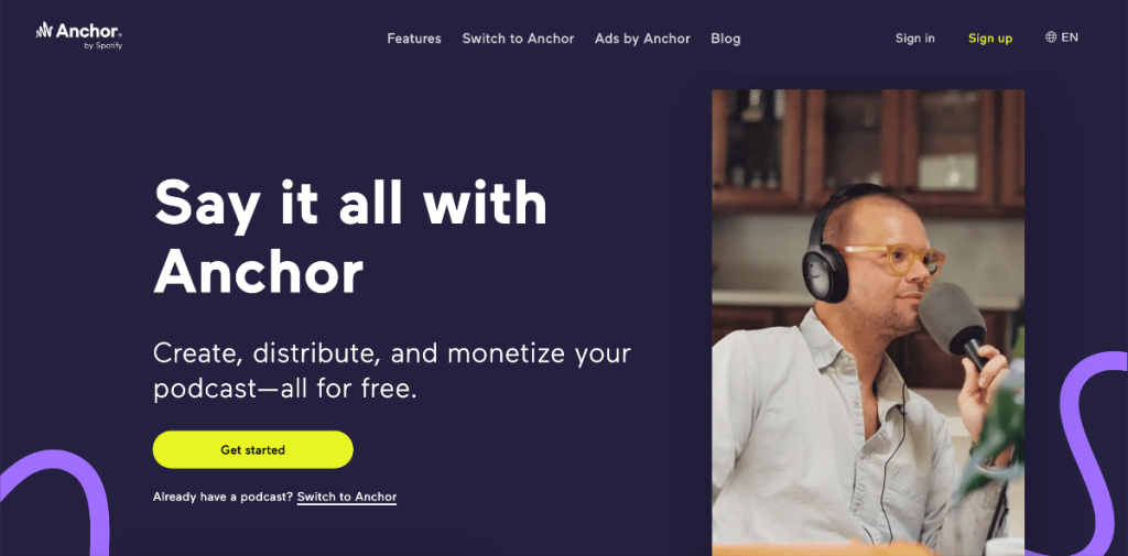 anchor podcast hosting screenshot