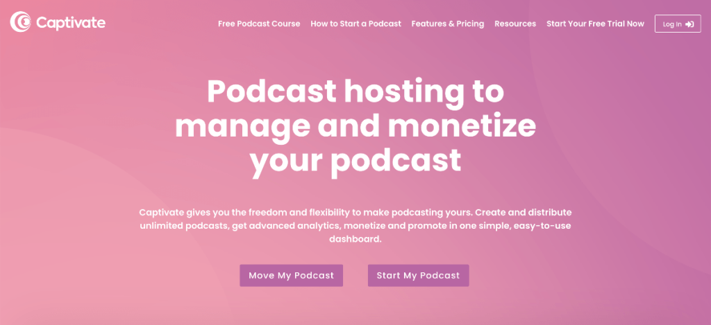 captivate podcast hosting screenshot