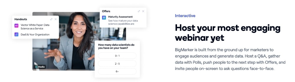 bigmarker engaging webinars