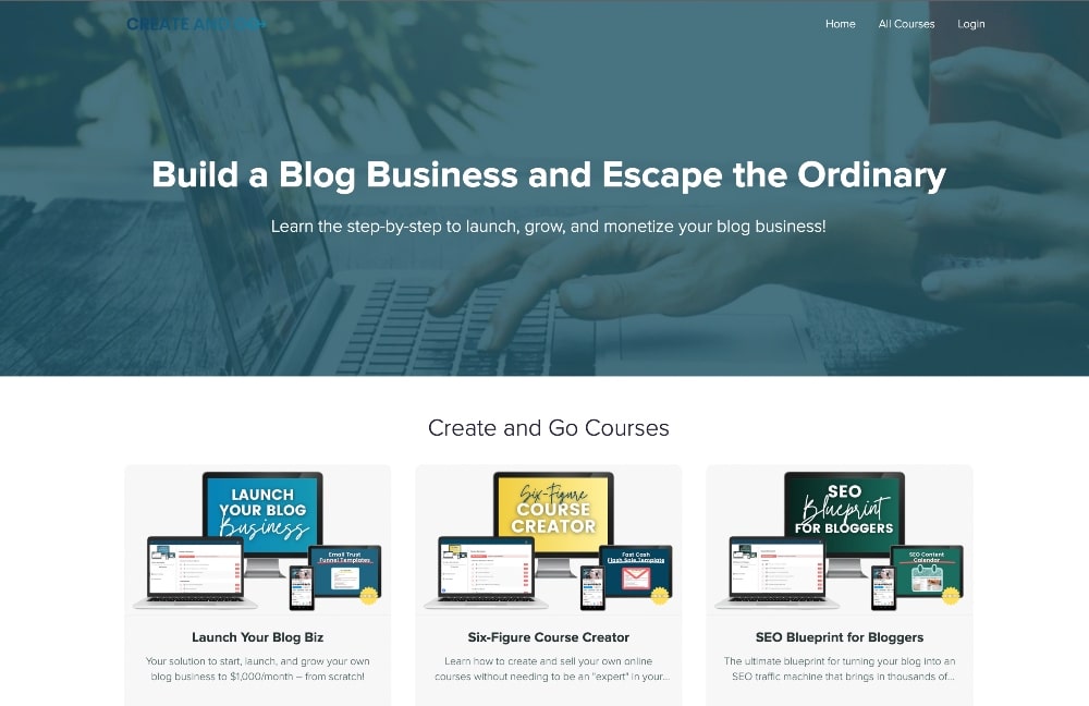 Create and go blogging courses