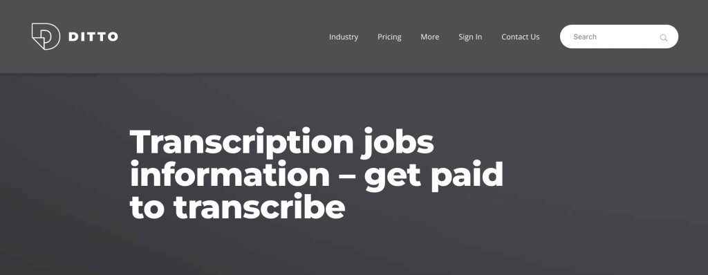 ditto transcription jobs