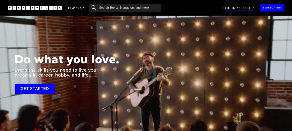 creativelive course platform homepage screenshot