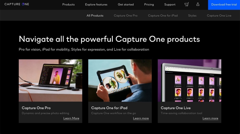 Capture One photo management products