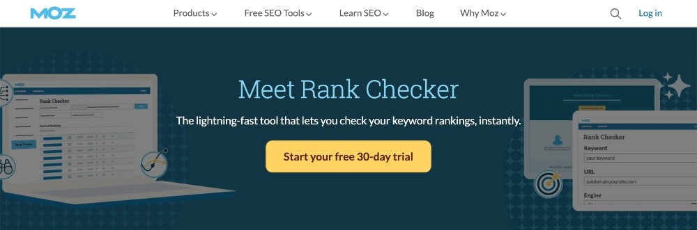 Website rank checker sales tool