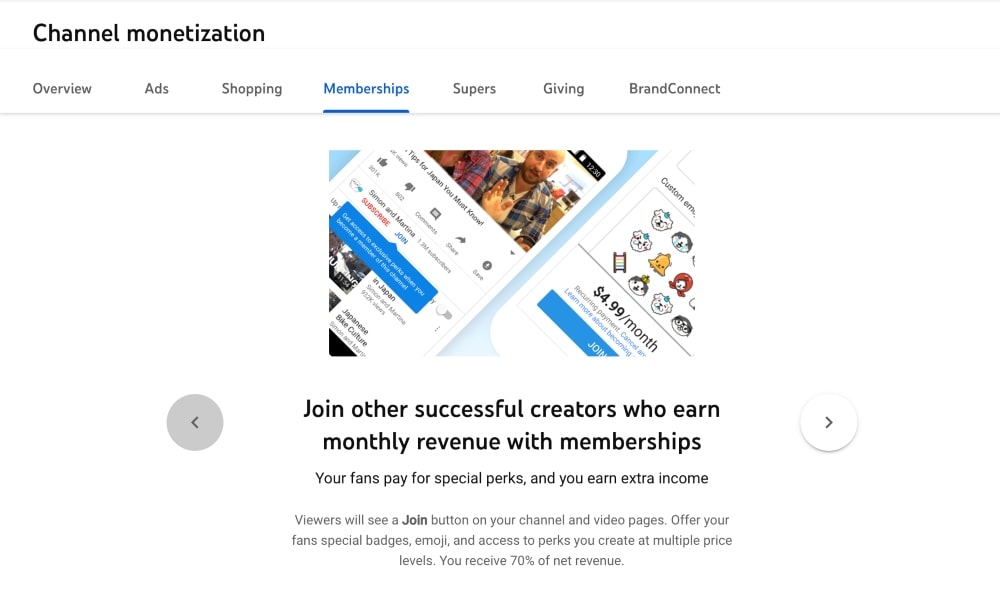 youtube channel memberships monetization