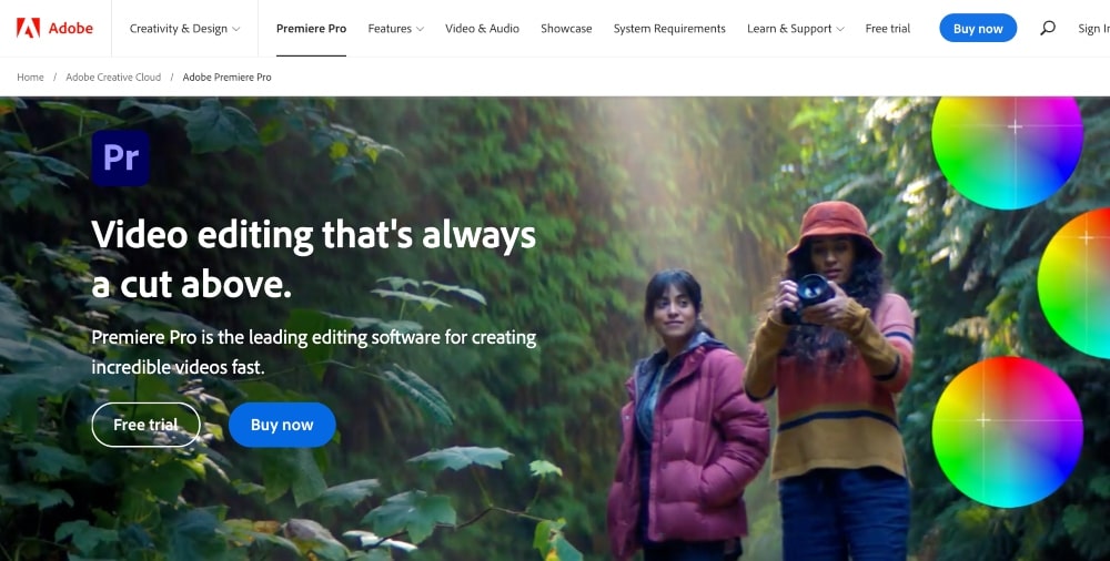 Adobe Premier Pro website