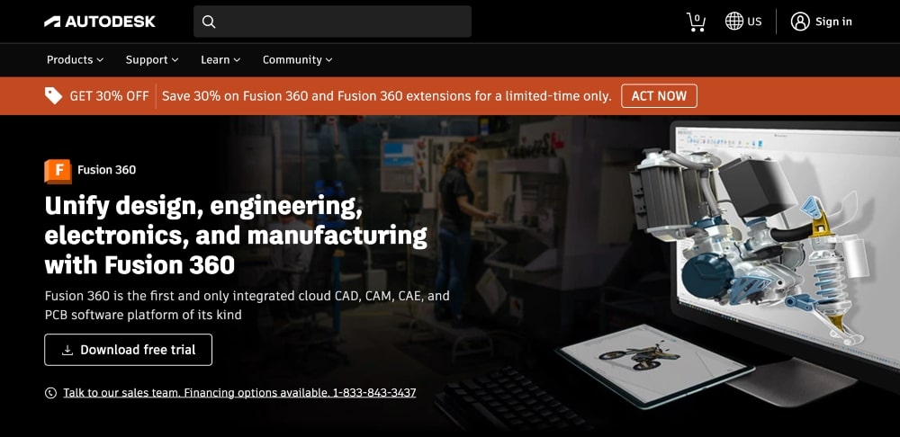 AutoDesk Fusion 360 website