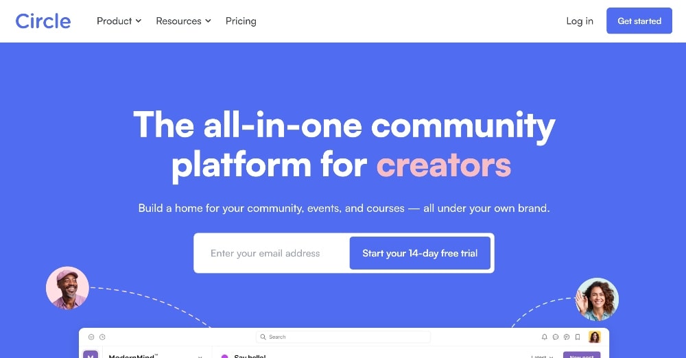 Circle communities homepage