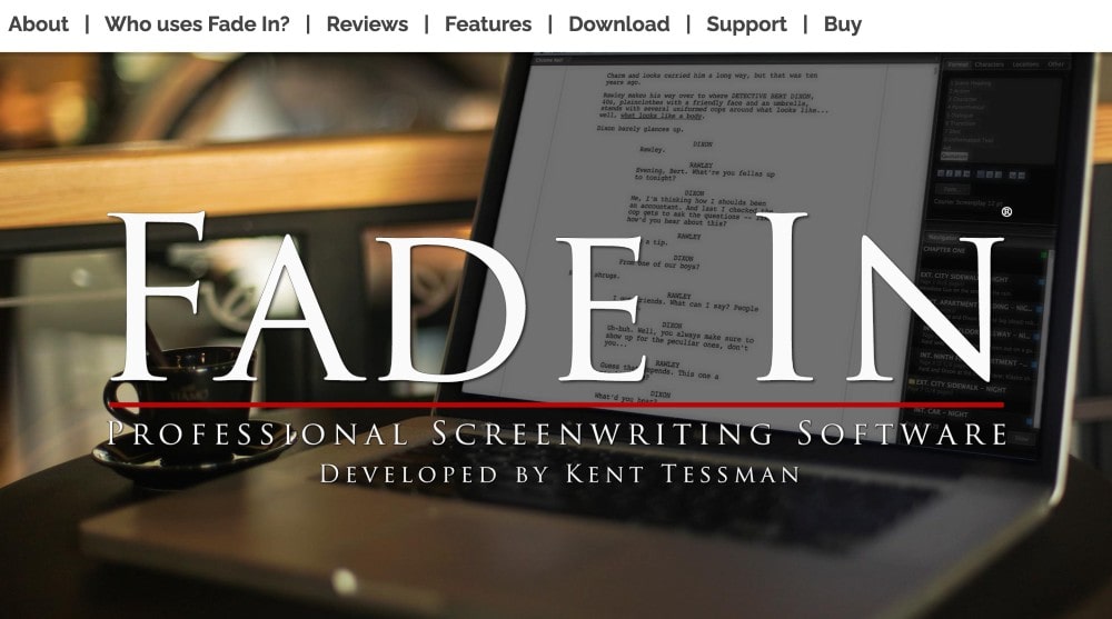 Fade In screenplay software