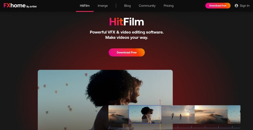 HitFilm Pro website