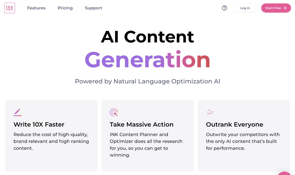 Ink AI content generation software