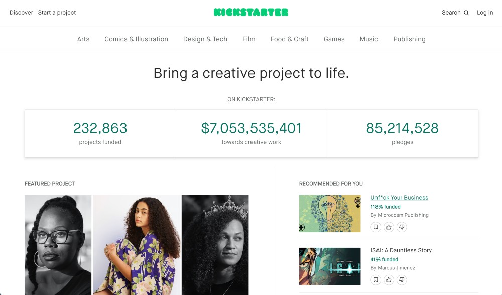 Kickstarter website