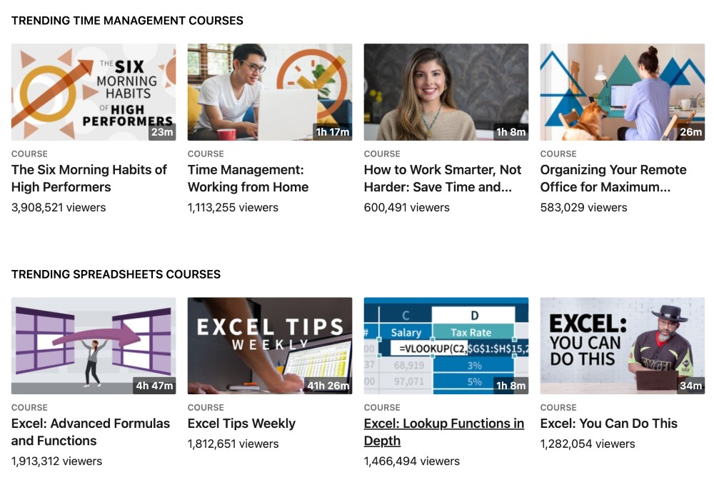 Linkedin Learning courses