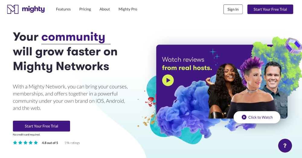 Mighty Networks website