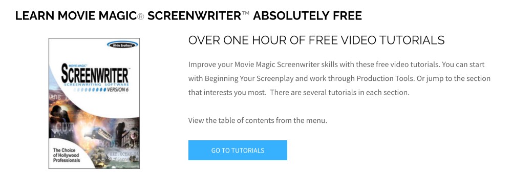Movie Magic Screenwriter tutorials