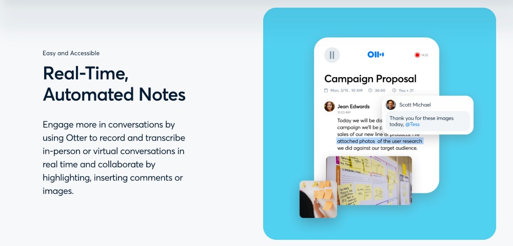 Otter automated notes feature