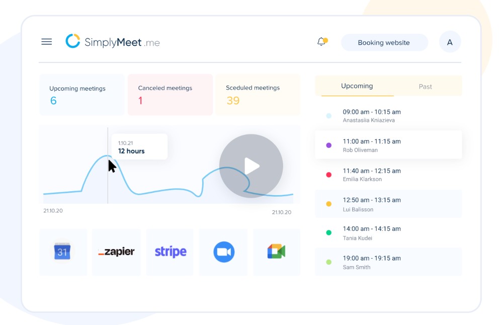 SimplyMeet user interface