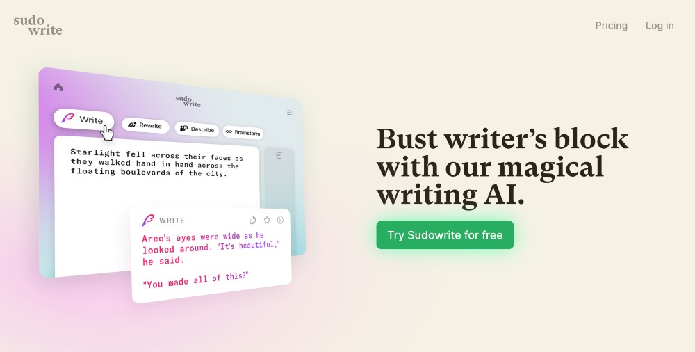 Sudowrite AI writing assistant