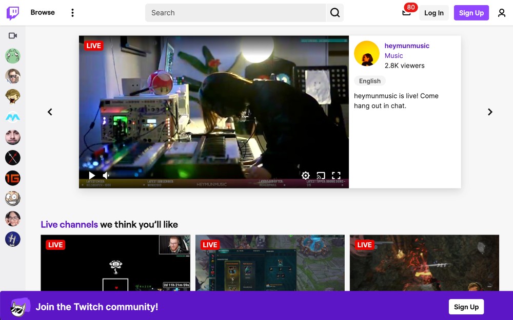 Twitch TV live streaming content