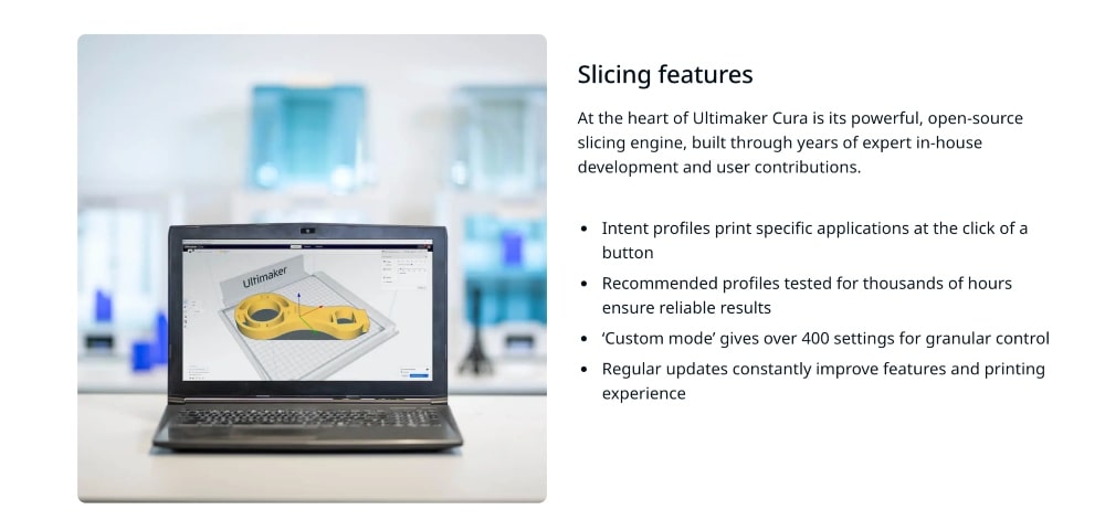 Ultimaker Cura slicer software features
