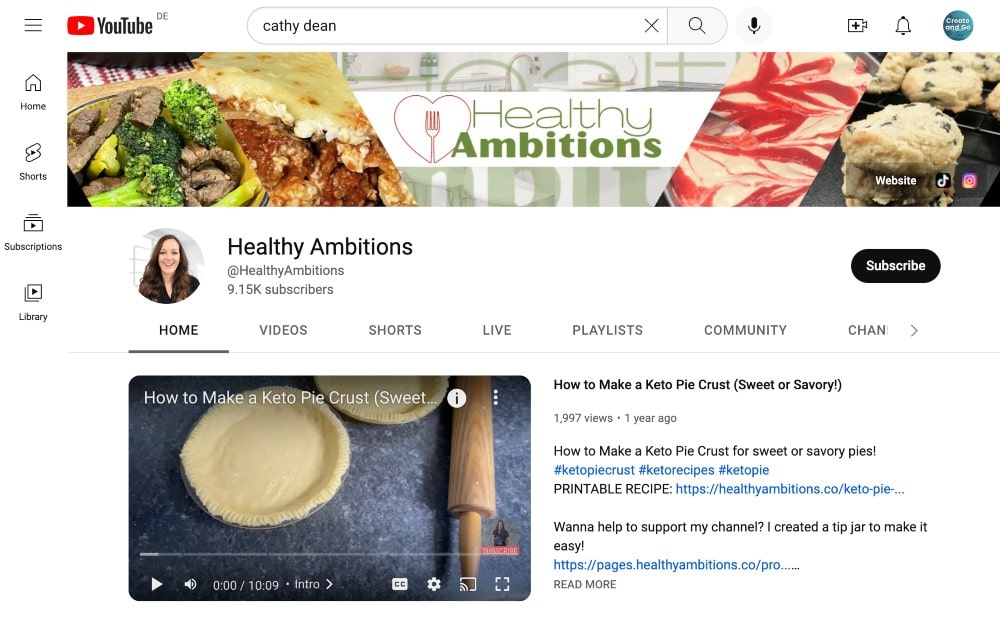 healthy ambitions youtube channel branding