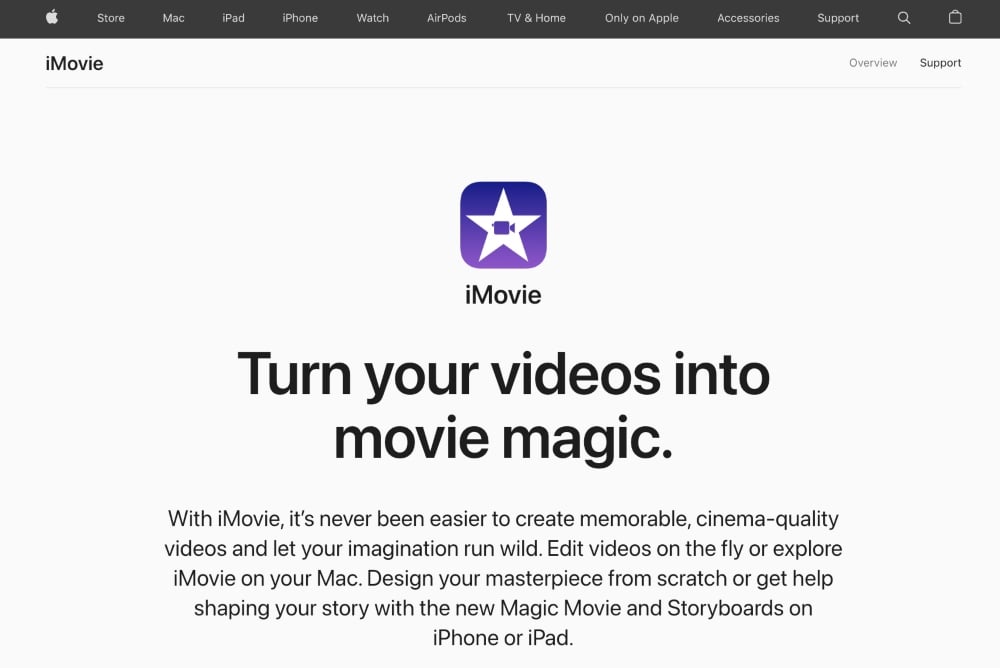 iMovie website